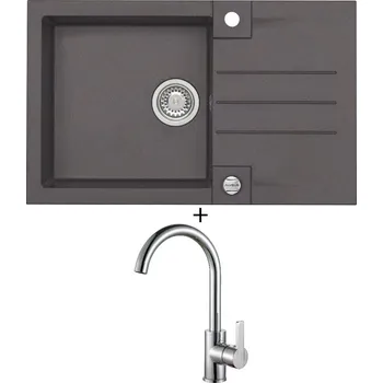 Granitový dřez Granitový dřez SET Alveus ROCK 130 chocolate 03 + Alveus TONIA chrom