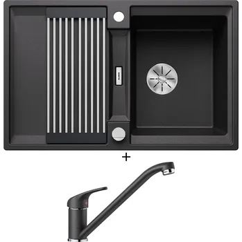 Granitový dřez SET Blanco ADIRA 45 S antracit s excentrem 527586 + Blanco DARAS antracit 517721