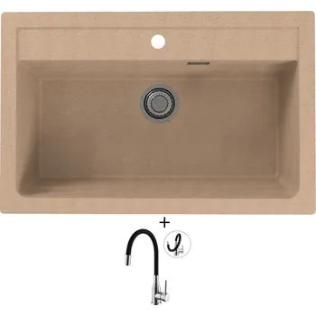 Granitový dřez Granitový dřez SET Alveus ATROX 40 beige 55 + Alveus MINTAS chrom/černá