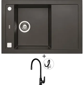 Granitový dřez Granitový dřez SET Alveus FORMIC 30 twilight 05 + Kuchinox ELZA BKE B61D černá matná
