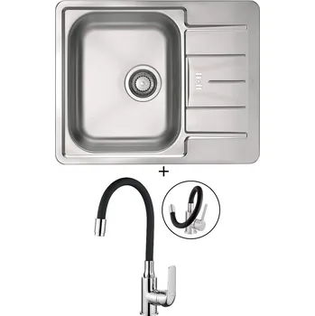 Nerezový dřez Nerezový dřez SET Alveus LINE 60 nerez + Kuchinox ELZA BKE 761 chrom/černá