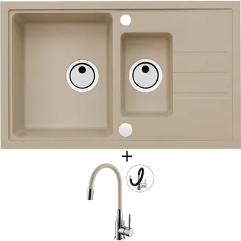 Granitový dřez Granitový dřez SET Alveus INTERMEZZO 70 beige 55 + Alveus MINTAS chrom/béžová