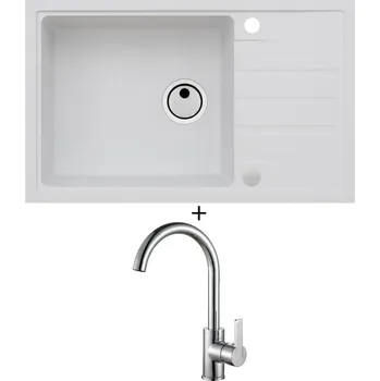 Granitový dřez Granitový dřez SET Alveus INTERMEZZO 130 white 11 + Alveus TONIA chrom