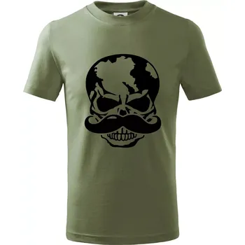 Mustache lebka - Tričko dětské bavlněné - 146 cm/10 let ( Khaki )