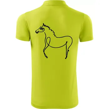 Pánská košile Kůň kreslený - Polokošile Victory sportovní (dresovina) - M ( Limetková )