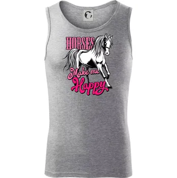 Horses Make me Happy - Tílko pánské Core - L ( Tmavě šedý melír )