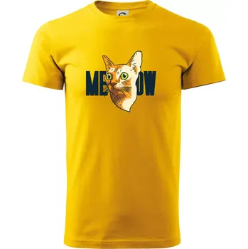 Kočka meow - Triko extra velké (5-8XL) - 7XL ( Žlutá )