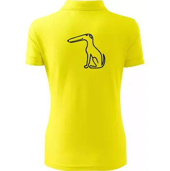 Barzoj obrys černý (Moňas) - Polokošile dámská Pique Polo - 2XL ( Citrónová )