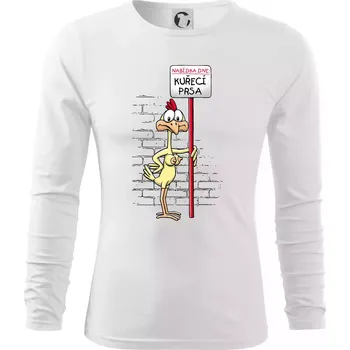 Pánské oblečení Kuřecí prsa (Hana-creative) - Triko s dlouhým rukávem FIT-T long sleeve - S ( Bílá )