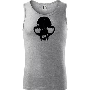 Kočka - Cat skull - Tílko pánské Core - XL ( Tmavě šedý melír )
