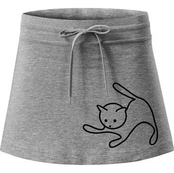 Dámská sukně Kočka si hraje - Sportovní sukně - two in one - XL ( Tmavě šedý melír )