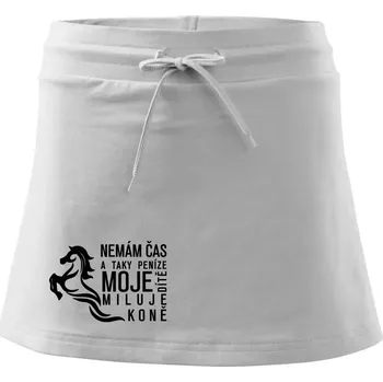 Dámská sukně Nemám čas a taky peníze - Kůň - Sportovní sukně - two in one - XS ( Bílá )