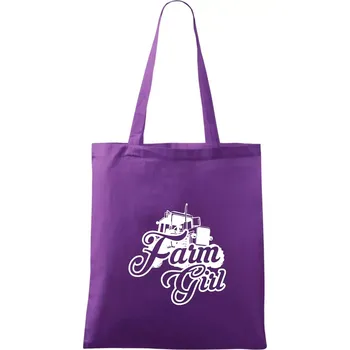 Nákupní taška Farm Girl - Taška bavlněná - 42 x 38 cm ( Fialová )