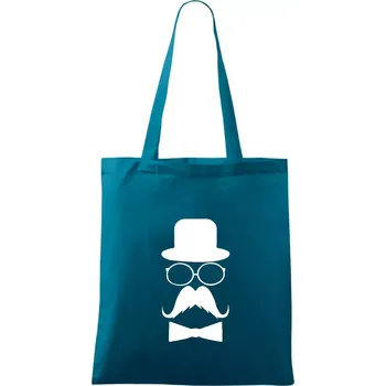 Mustache pán - Taška bavlněná - 42 x 38 cm ( Petrolejová )