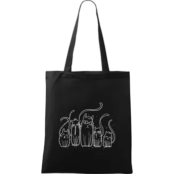 Kočičí rodina - Taška bavlněná - 42 x 38 cm ( Černá )