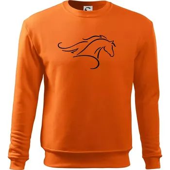 Pánská mikina Kůň - bežící silueta hlavy - Mikina Essential pánská - 3XL ( Oranžová )