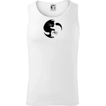 Kočka - Jin jang - Tílko pánské Core - S ( Bílá )