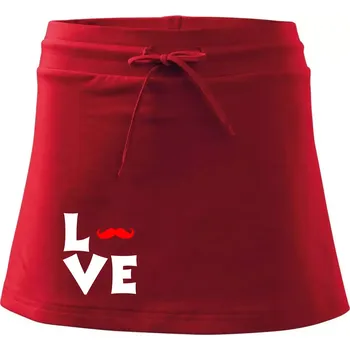 Dámská sukně Love mustache - Sportovní sukně - two in one - M ( Červená )