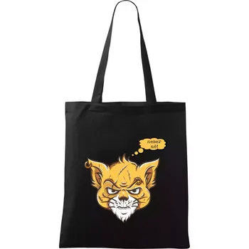 Kočka "neser mě!" - Taška bavlněná - 42 x 38 cm ( Černá )