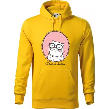 Pánská mikina Pyšná kočka růžová - Mikina pánská Cape s kapucí - L ( Žlutá )