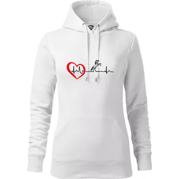 Dámská mikina Moje srdce bije pro koně - Mikina dámská Cape s kapucí - 2XL ( Bílá )