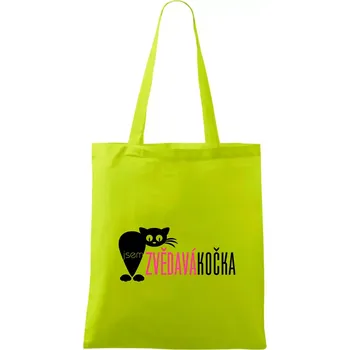 Jsem zvědavá kočka - Taška bavlněná - 42 x 38 cm ( Limetková )