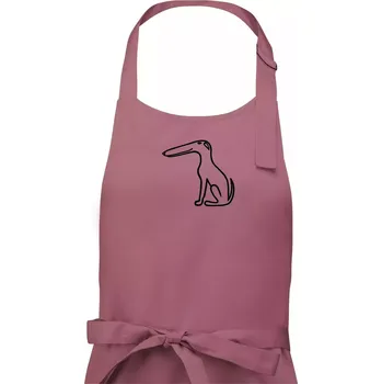 Kuchyňská zástěra Barzoj obrys černý (Moňas) - Dámská zástěra na vaření - Univerzální velikost ( Starorůžová )