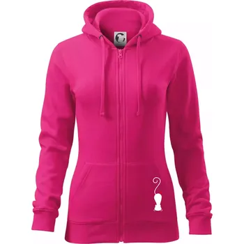 Dámská mikina Zamilovaná kočka ležící - Dámská mikina trendy zipper s kapucí - XL ( Purpurová )