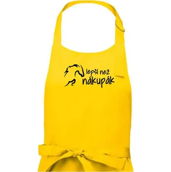Kuchyňská zástěra Lepší než nákupák - Dámská zástěra na vaření - Univerzální velikost ( Žlutá )