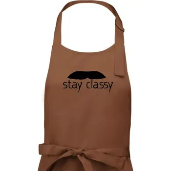 Kuchyňská zástěra Stay Classy - mustache - Pánská zástěra na vaření - Univerzální velikost ( Kakaová )