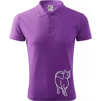 Pánská košile Ladná kočka - Polokošile pánská Pique Polo 203 - XL ( Fialová )