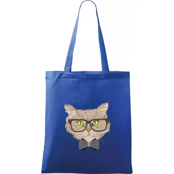 Nákupní taška Hipster mourek - Taška bavlněná - 42 x 38 cm ( Královská modrá )