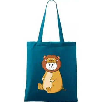 Kočka v převleku lva - Taška bavlněná - 42 x 38 cm ( Petrolejová )