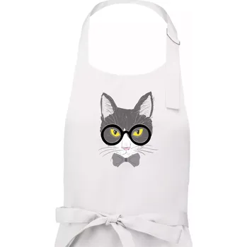 Kuchyňská zástěra Hipster Mikeš - Pánská zástěra na vaření - Univerzální velikost ( Bílá )