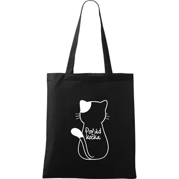 Nákupní taška Pořád kočka - Taška bavlněná - 42 x 38 cm ( Černá )