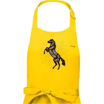 Kuchyňská zástěra Horse mustang - Dámská zástěra na vaření - Univerzální velikost ( Žlutá )