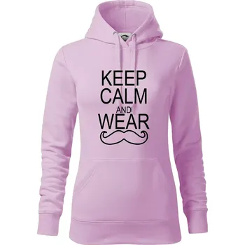 Dámská mikina Keep calm and wear mustache - Mikina dámská Cape s kapucí - XS ( Orchid )