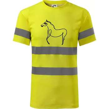 Kůň kreslený - Triko reflexní - HV PROTECT - 2XL ( Neonově žlutá )