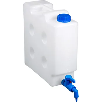 Kanystr Prostorově úsporný kanystr o objemu 10 litrů, v sadě s plnicím kohoutem, flexibilní výpusť