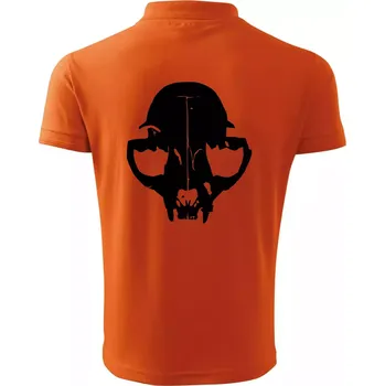 Pánská košile Kočka - Cat skull - Polokošile pánská Pique Polo 203 - 3XL ( Oranžová )