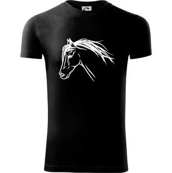Pánské tričko Kůň - hlava celá - Viper FIT - Pánské zůžené tričko - M ( Černá )