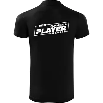 Pánská košile Best floorball player in galaxy - Polokošile Victory sportovní (dresovina) - M ( Černá )