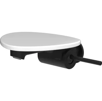 Vodovodní baterie ADA - umyvadlová podomítková páková baterie pro Simibox, pevný výtok 185 mm, včetně poličky bez otvoru, PVD černá/bílá lesk HF506726511060