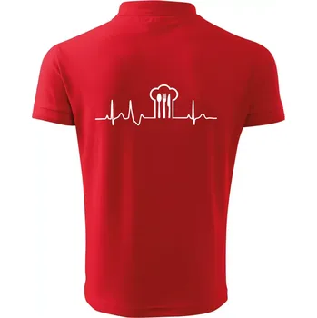 Pánská košile EKG kuchař čepice a příbory - Polokošile pánská Pique Polo 203 - 2XL ( Červená )
