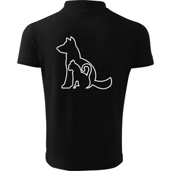 Pánská košile Kočkopes - Polokošile pánská Pique Polo 203 - XL ( Černá )