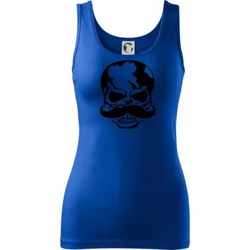 Dámské tričko Mustache lebka - Dámské tílko - L ( Královská modrá )