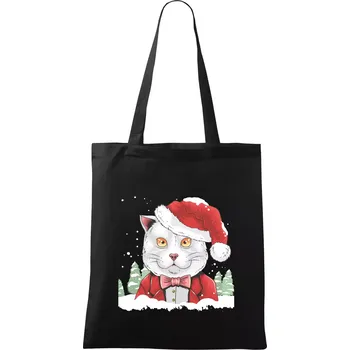 Santa kocour - Taška bavlněná - 42 x 38 cm ( Černá )