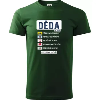 Pánské tričko Děda sro služby - Triko extra velké (5-8XL) - 6XL ( Lahvově zelená )