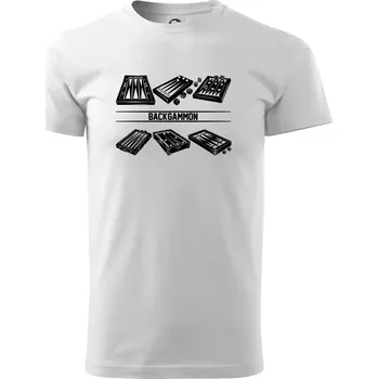 Pánské tričko Backgammon černý set - Triko extra velké (5-8XL) - 6XL ( Bílá )