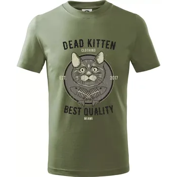 Cat deadkitten - Tričko dětské bavlněné - 122 cm/6 let ( Khaki )